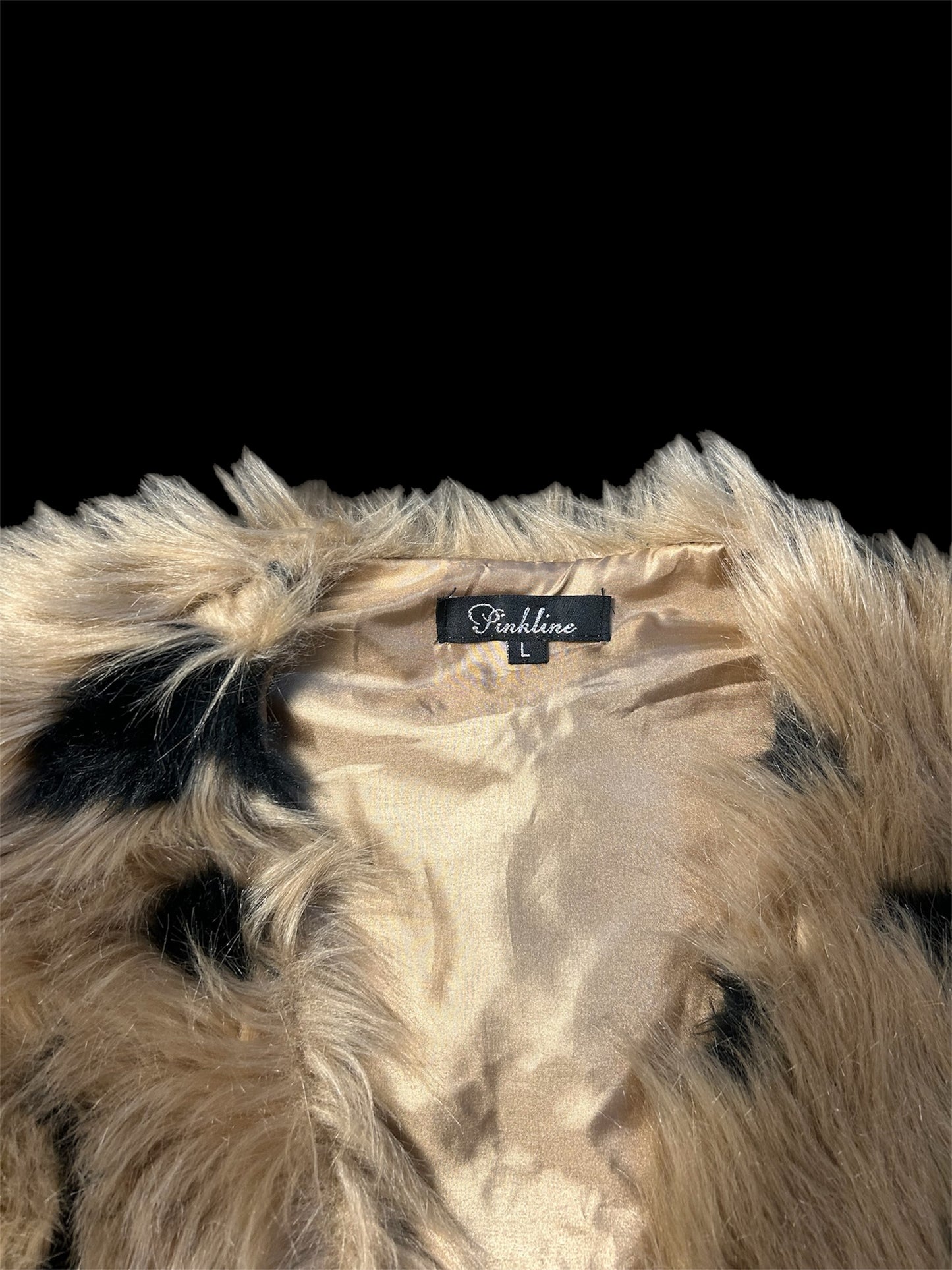 Fake-Fur Weste mit Leo-Muster Vintage