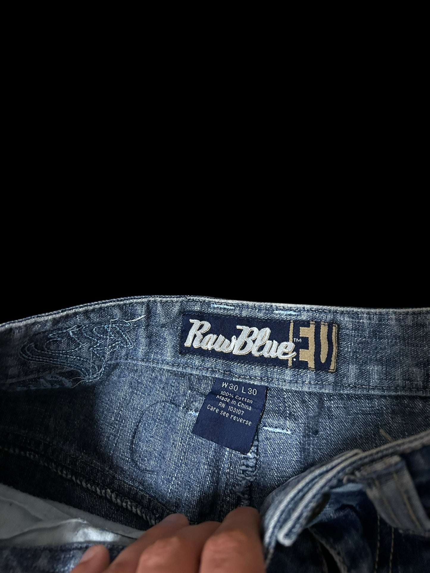 Raw Blue Baggy Jeans Y2K W30