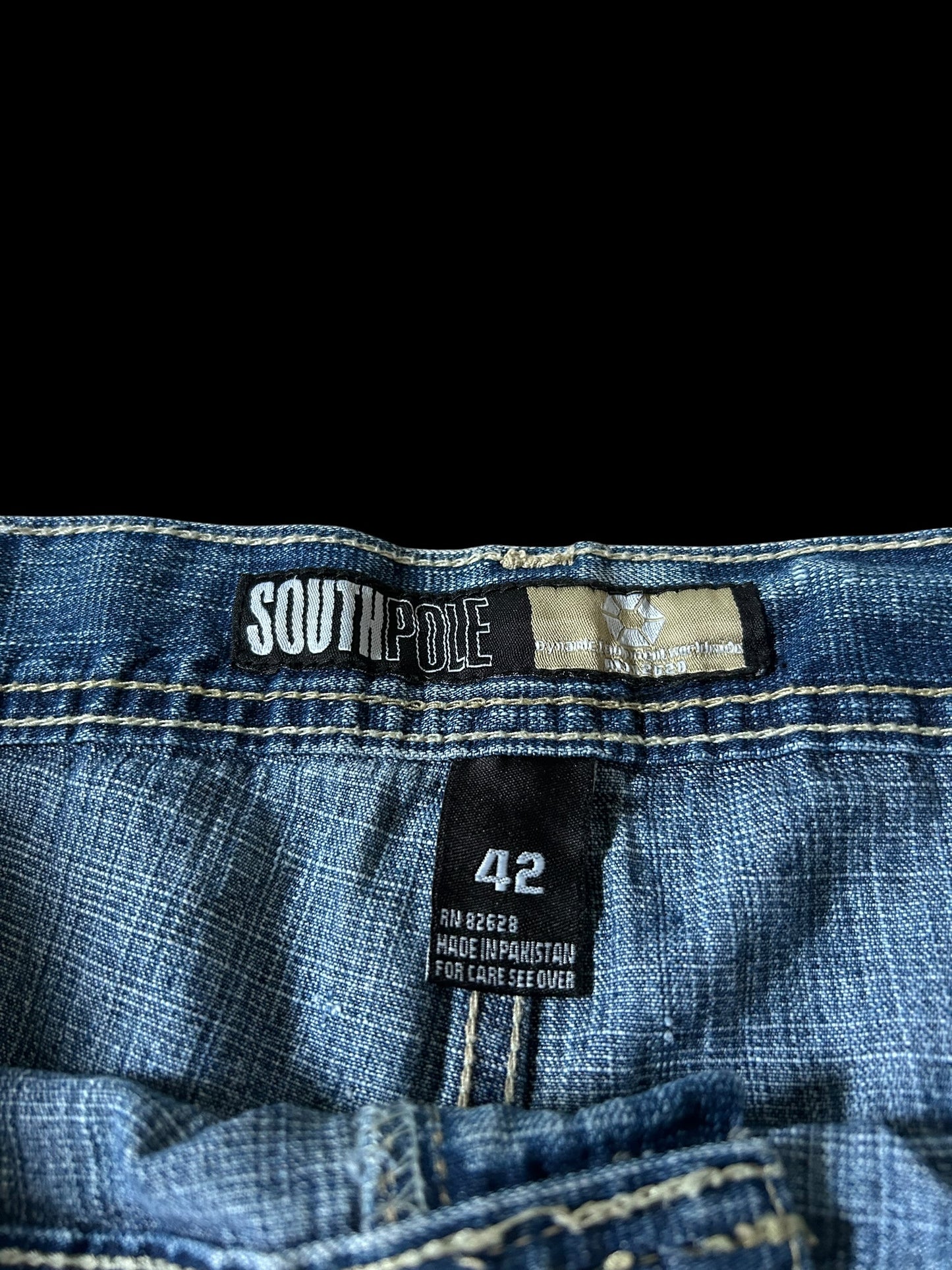 Southpole Creme Tab Jorts W42 Y2K