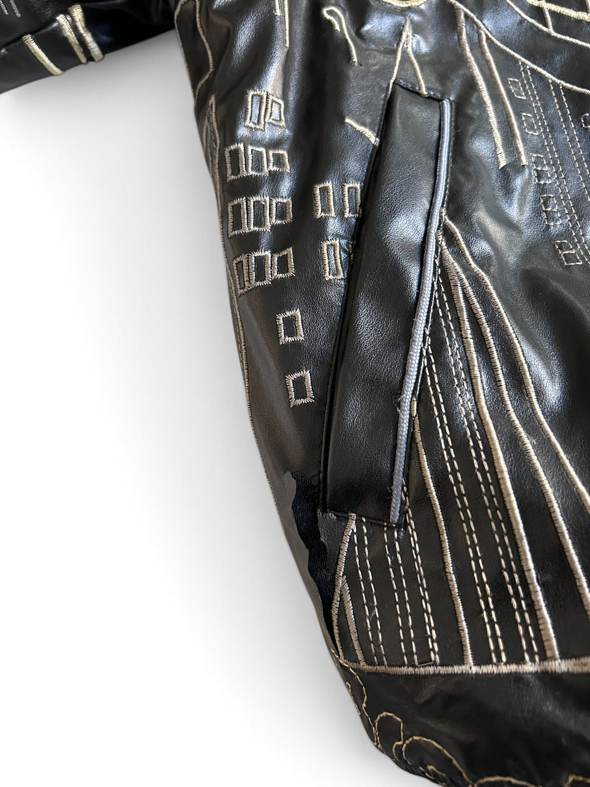 Raw Blue Brooklyn Leather Jacket M Y2K