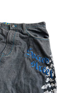 Raw Blue Skull & Wings Baggyjeans W32 Y2K