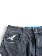 Raw Blue Skull & Wings Baggyjeans W32 Y2K