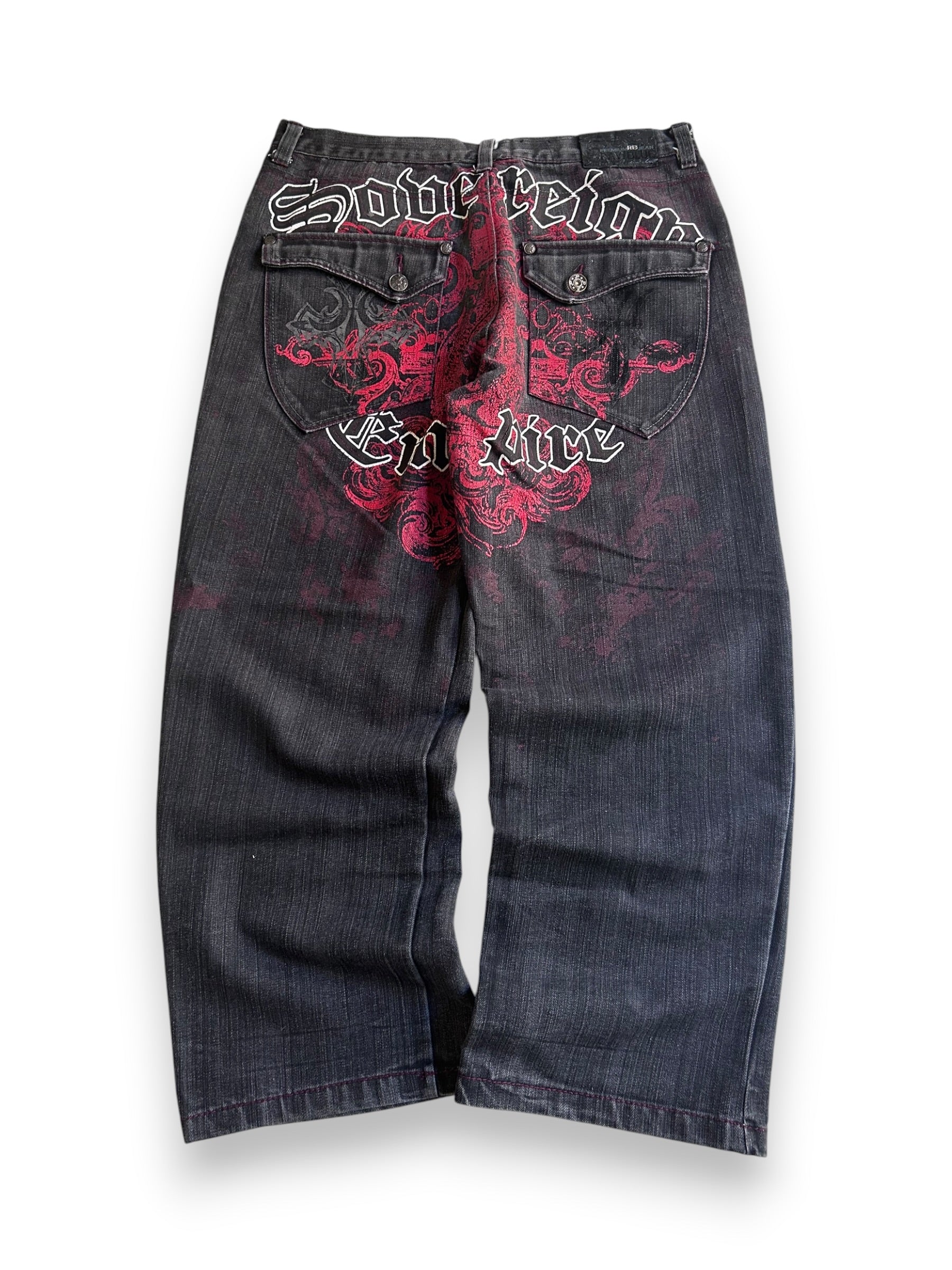 Raw Blue Backprint Baggyjeans W38 Y2K