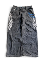 Raw Blue Skull & Wings Baggyjeans W32 Y2K