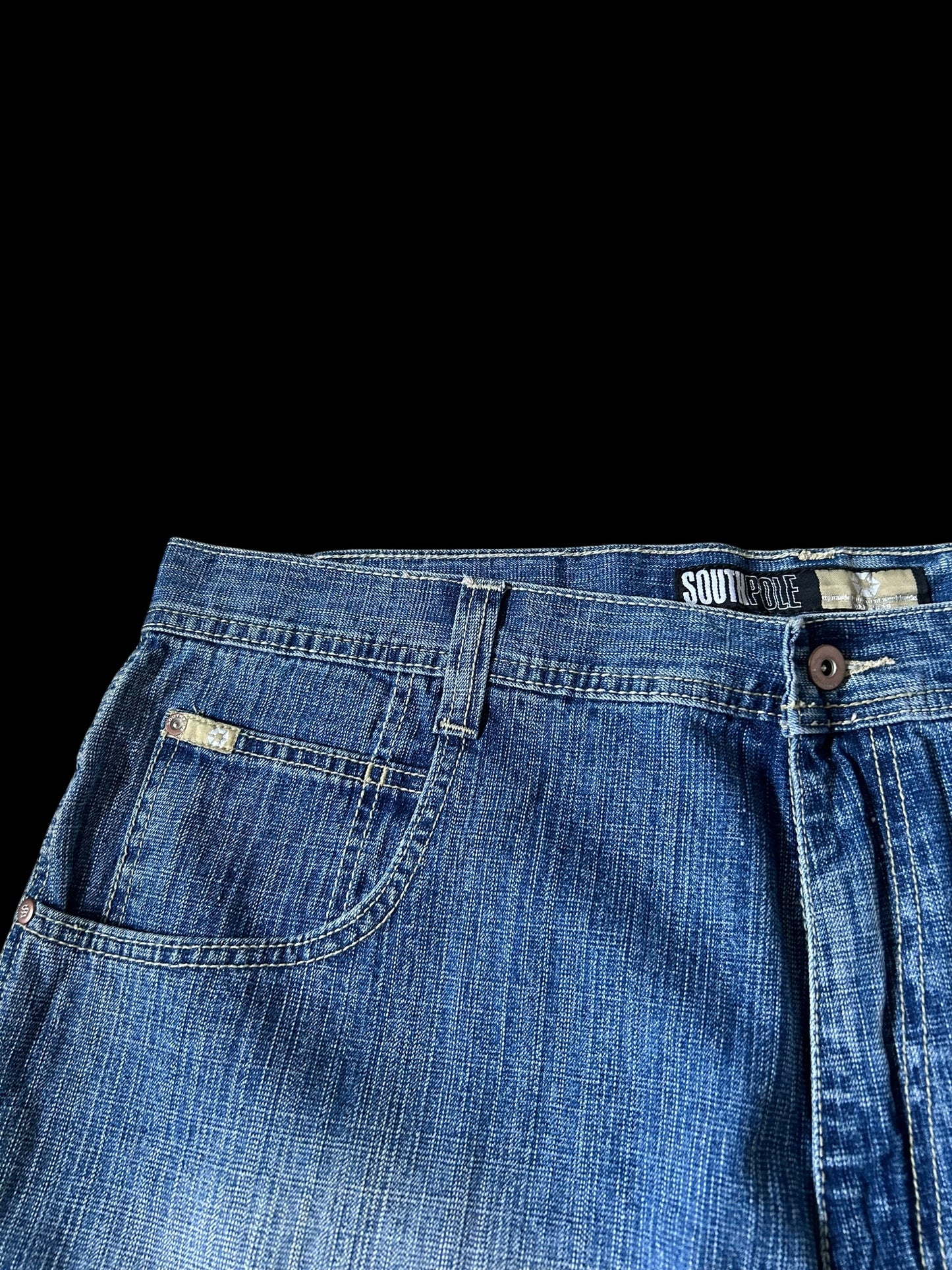 Southpole Creme Tab Jorts W42 Y2K