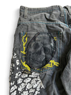 Raw Blue Skull & Wings Baggyjeans W32 Y2K