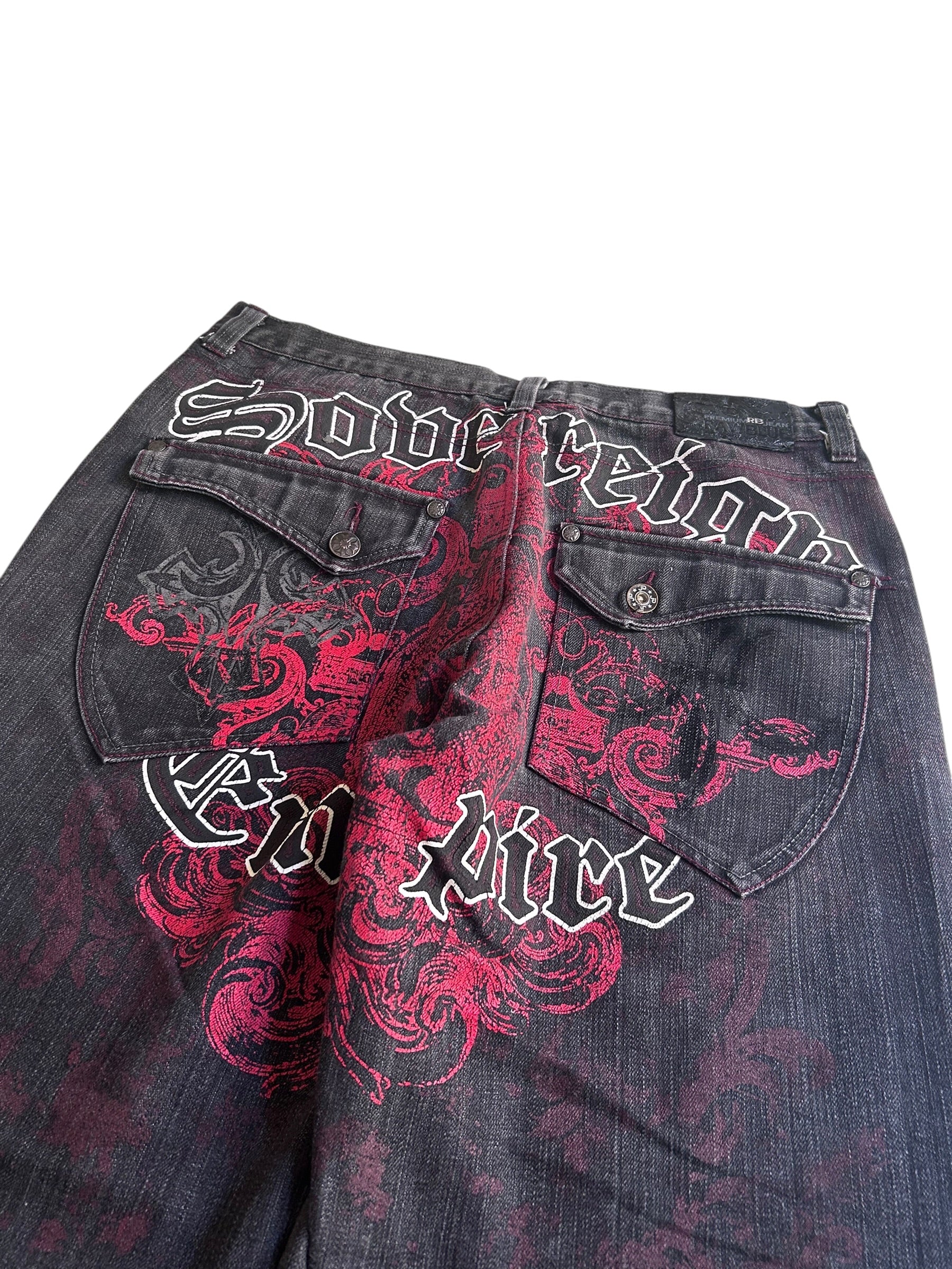 Raw Blue Backprint Baggyjeans W38 Y2K