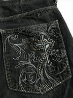 G-Unit studded Cross Baggy Jeans W34 Y2K