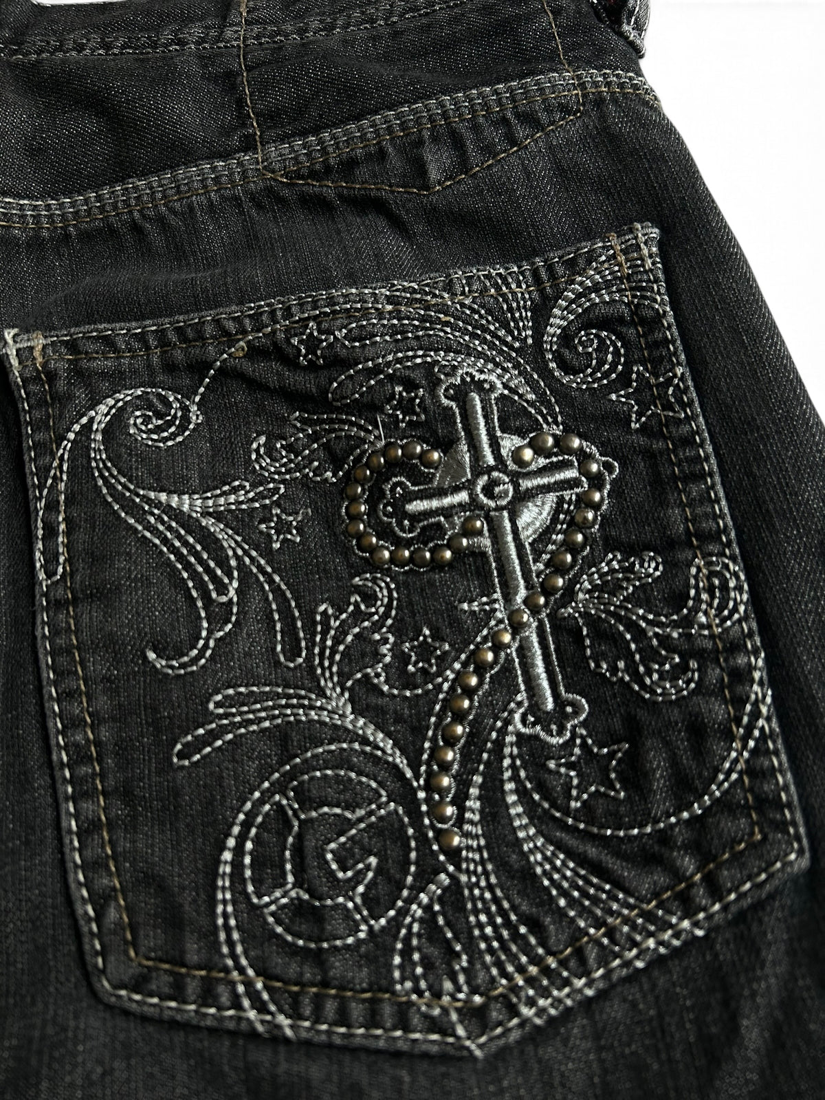 G-Unit studded Cross Baggy Jeans W34 Y2K