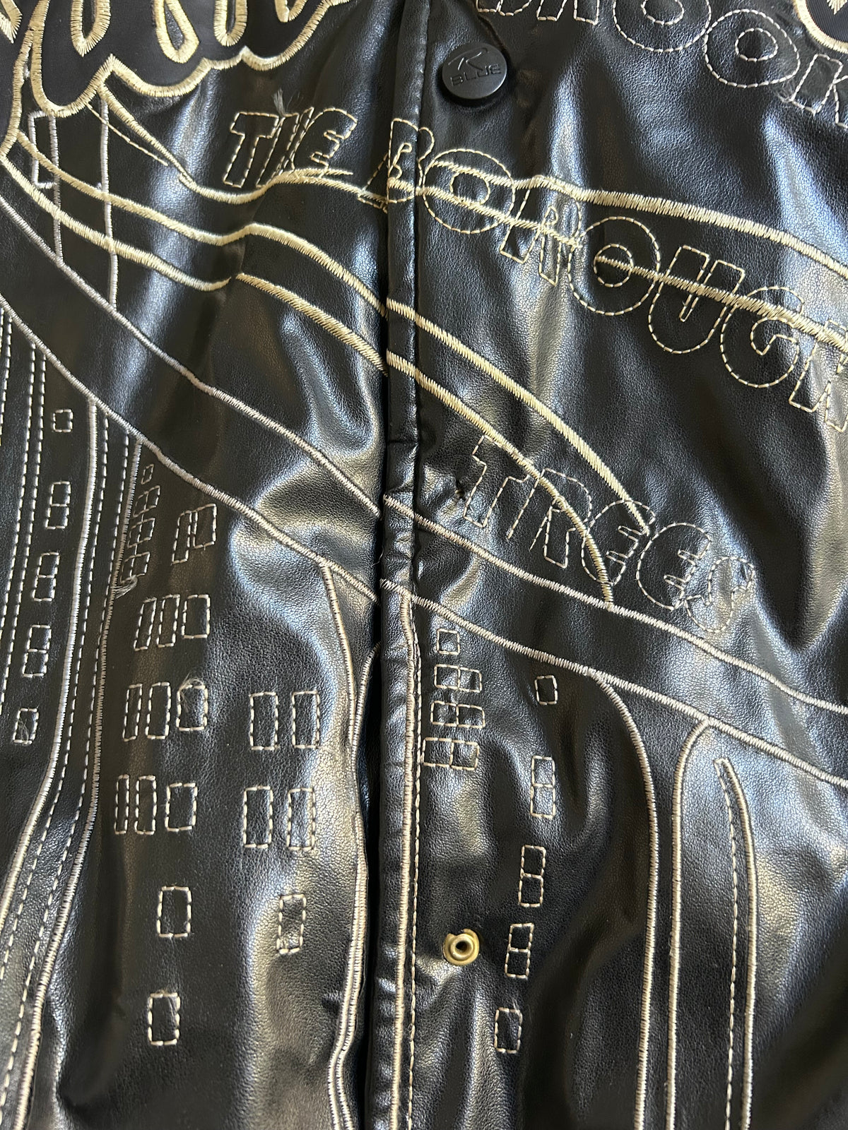 Raw Blue Brooklyn Leather Jacket M Y2K