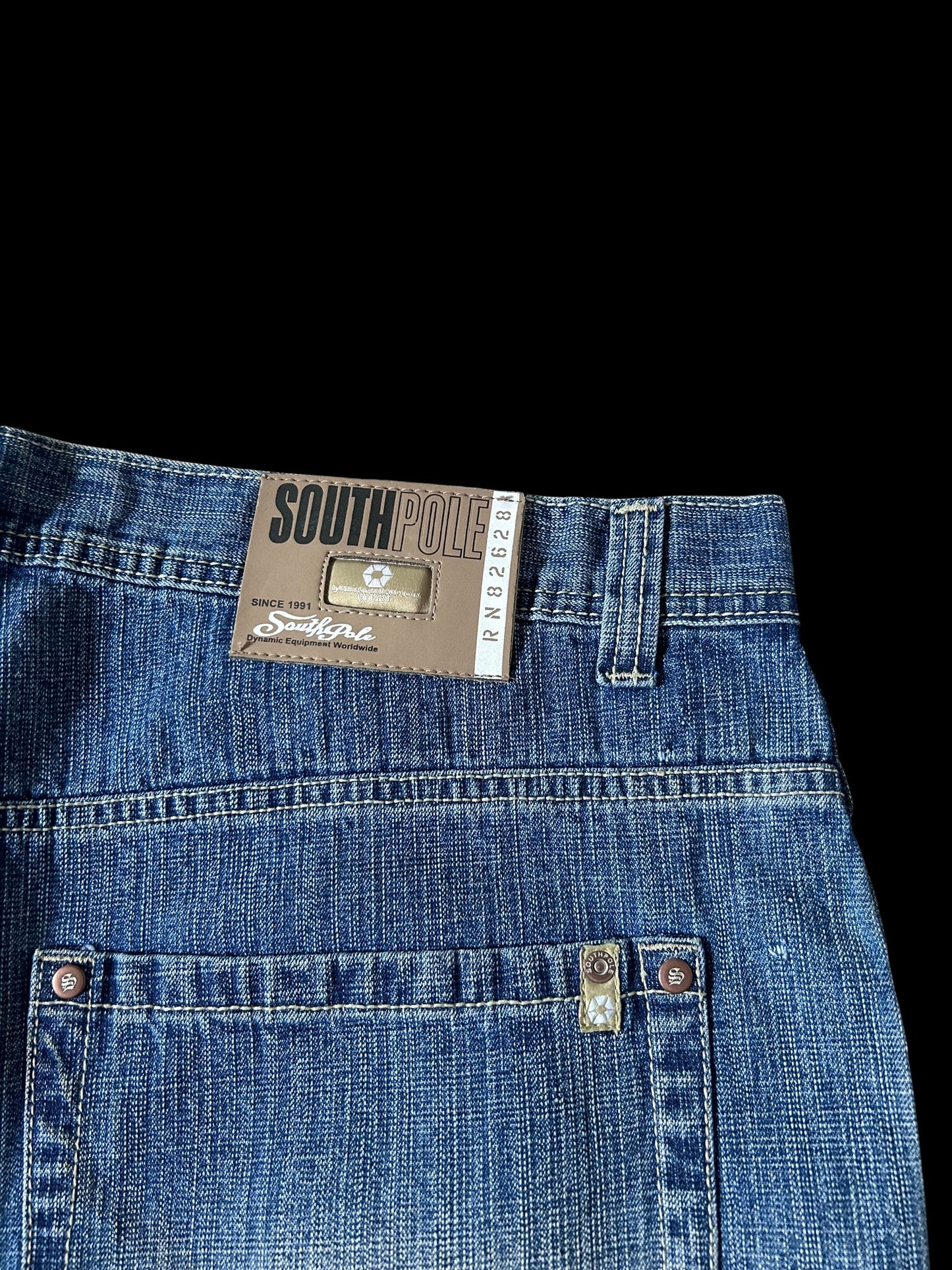 Southpole Creme Tab Jorts W42 Y2K