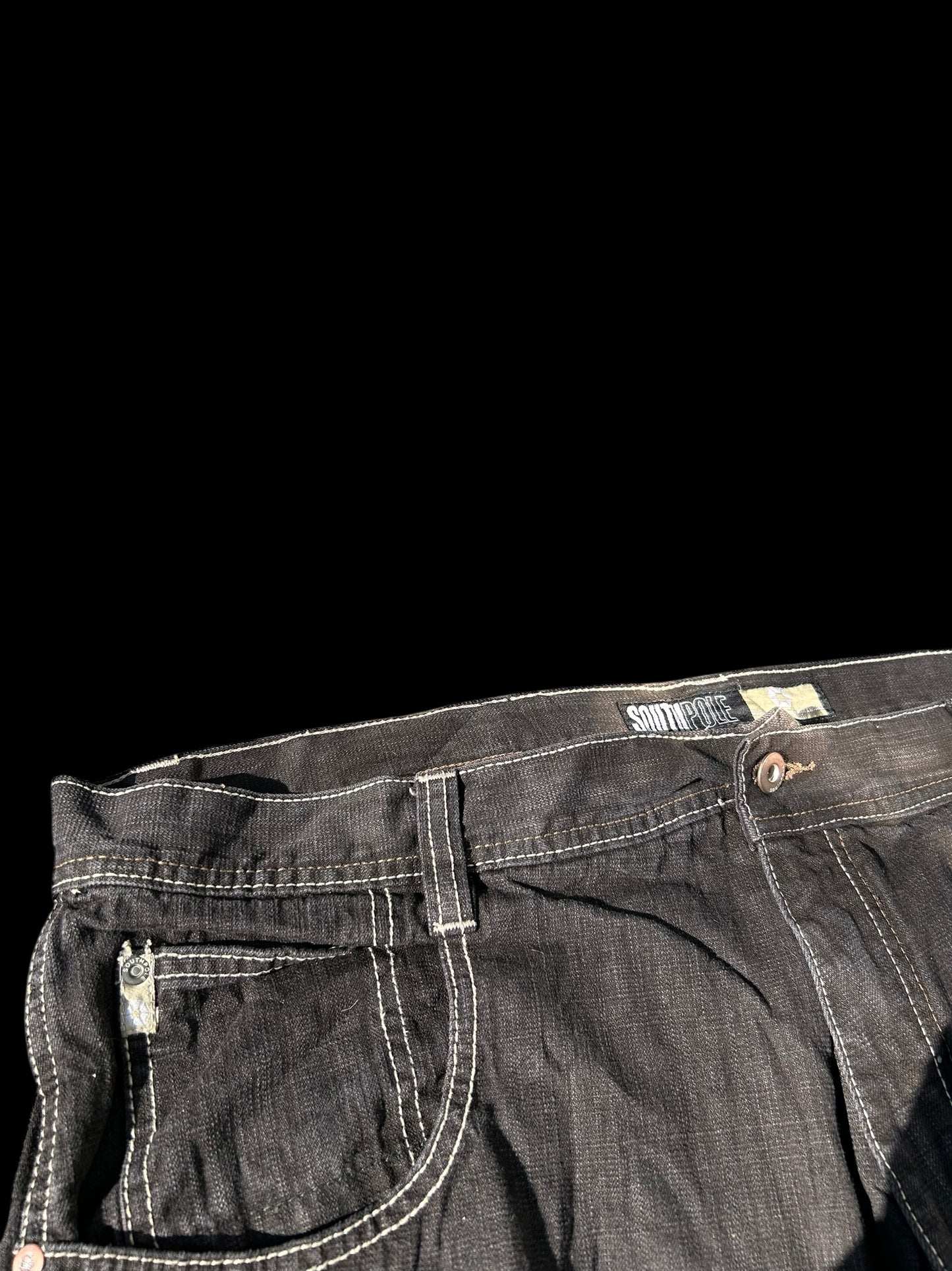 Southpole Jorts Beige Tab W42 Y2K