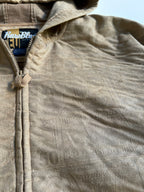 Raw Blue Suede Money Print Jacket L Y2K