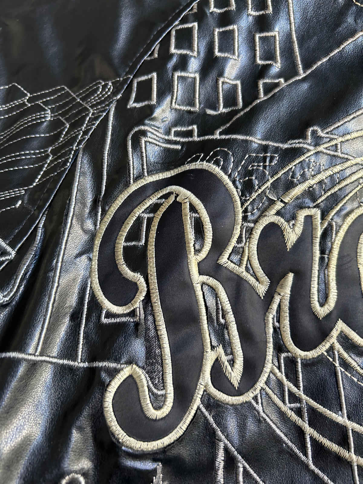 Raw Blue Brooklyn Leather Jacket M Y2K