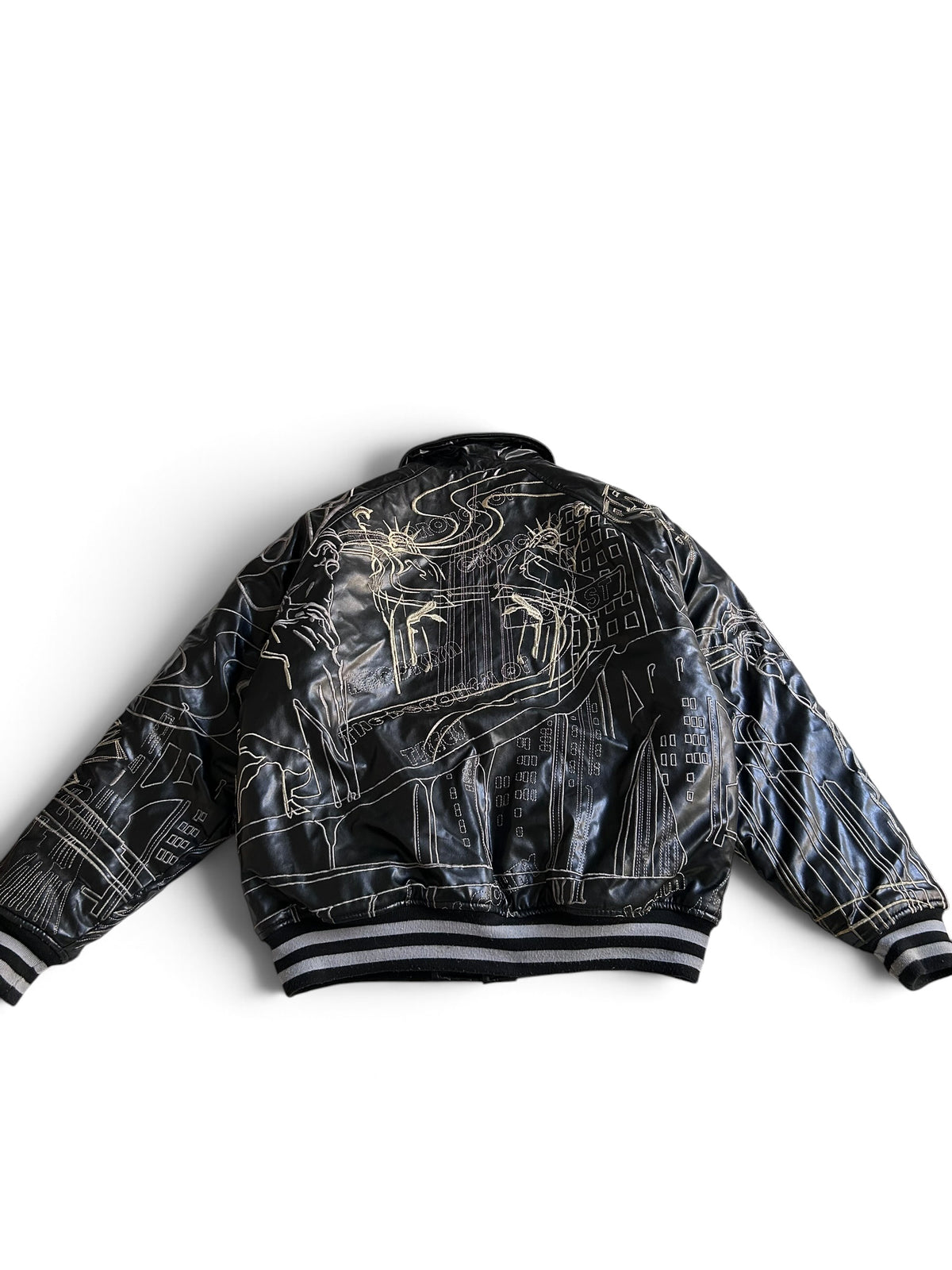 Raw Blue Brooklyn Leather Jacket M Y2K