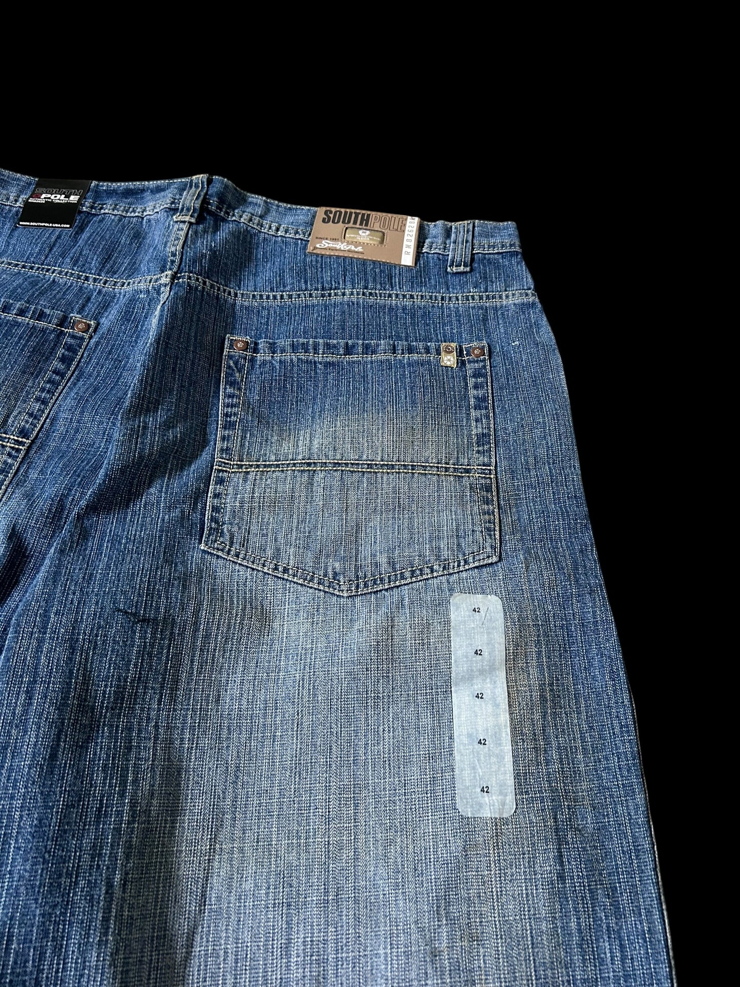 Southpole Creme Tab Jorts W42 Y2K