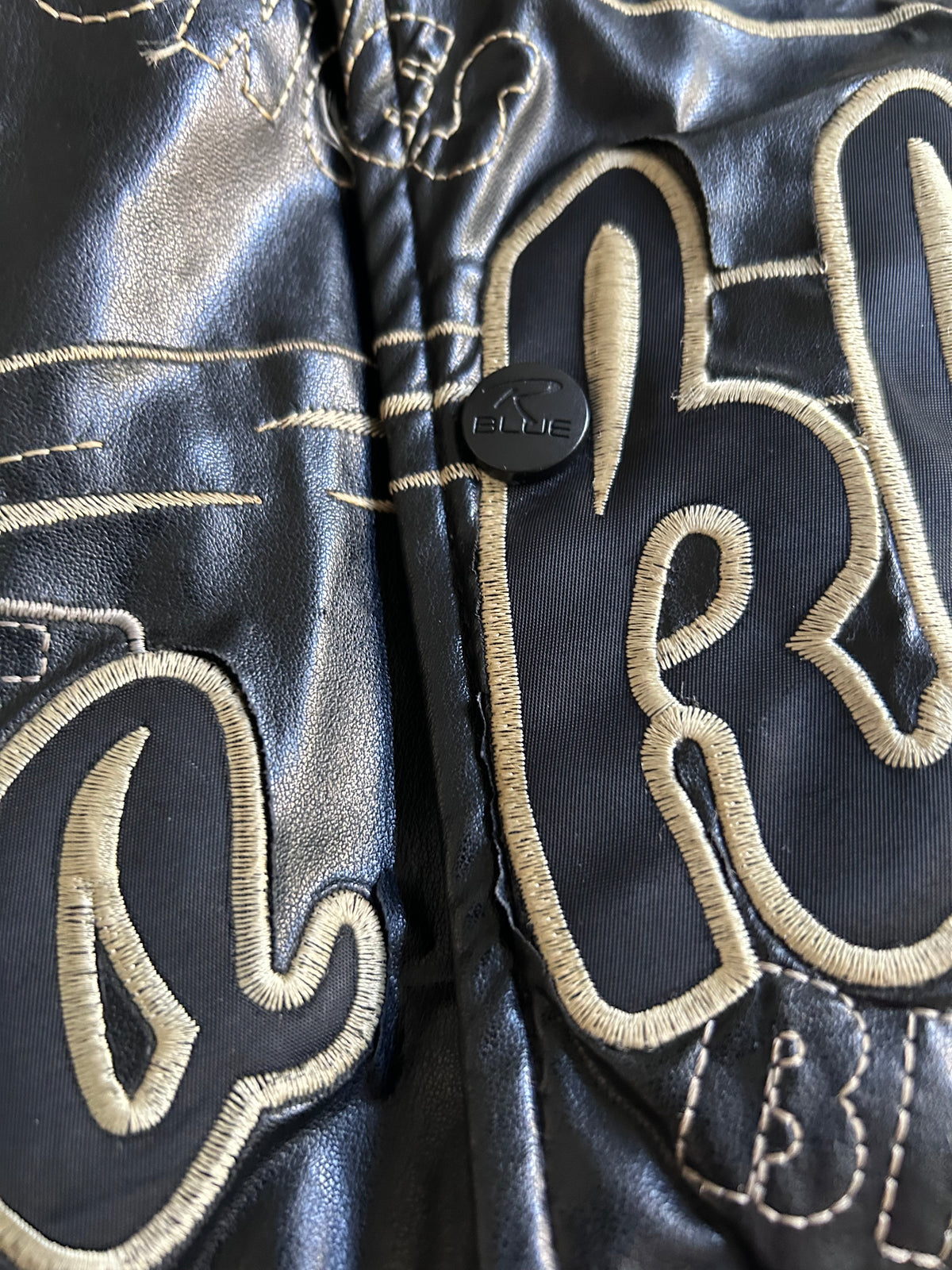 Raw Blue Brooklyn Leather Jacket M Y2K