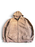 Raw Blue Suede Money Print Jacket L Y2K