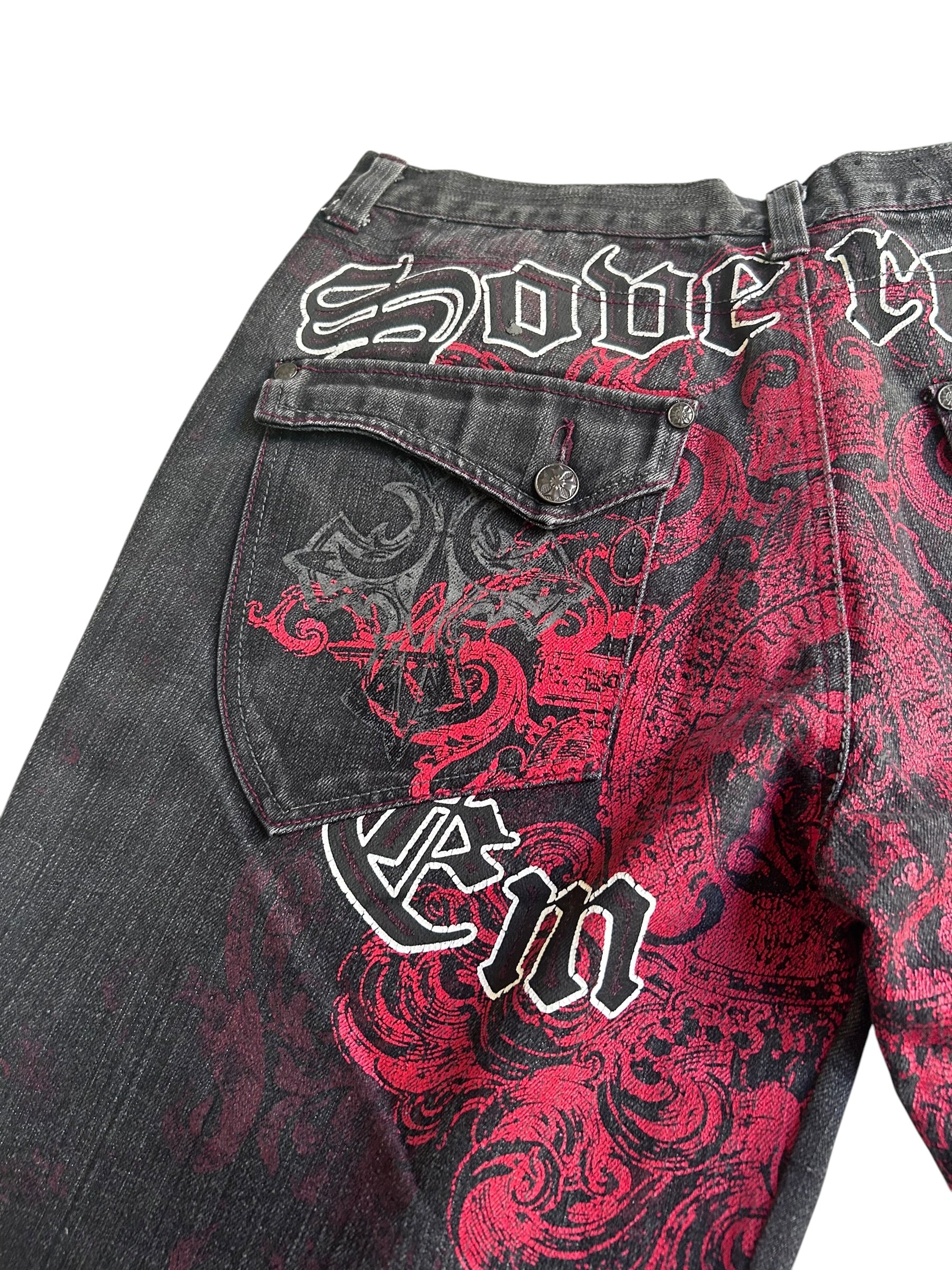 Raw Blue Backprint Baggyjeans W38 Y2K